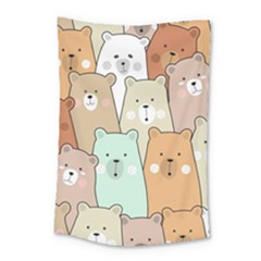 Colorful-baby-bear-cartoon-seamless-pattern Small Tapestry