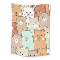 Colorful-baby-bear-cartoon-seamless-pattern Medium Tapestry
