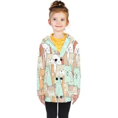 Colorful-baby-bear-cartoon-seamless-pattern Kids  Double Breasted Button Coat