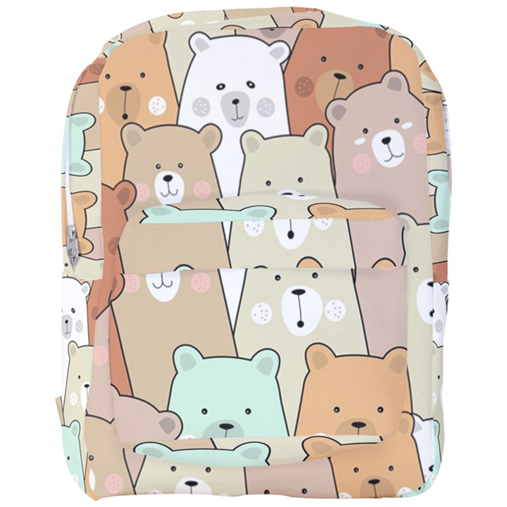 Colorful-baby-bear-cartoon-seamless-pattern Full Print Backpack