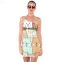 Colorful-baby-bear-cartoon-seamless-pattern One Soulder Bodycon Dress View1