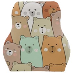 Colorful-baby-bear-cartoon-seamless-pattern Car Seat Velour Cushion  by Sobalvarro