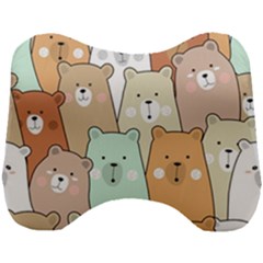Colorful-baby-bear-cartoon-seamless-pattern Head Support Cushion by Sobalvarro