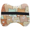 Colorful-baby-bear-cartoon-seamless-pattern Head Support Cushion View2