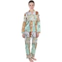 Colorful-baby-bear-cartoon-seamless-pattern Satin Long Sleeve Pyjamas Set View1