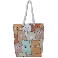 Colorful-baby-bear-cartoon-seamless-pattern Full Print Rope Handle Tote (small) by Sobalvarro