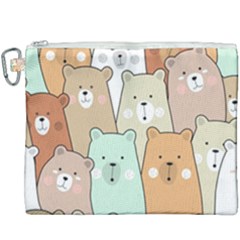 Colorful-baby-bear-cartoon-seamless-pattern Canvas Cosmetic Bag (XXXL)