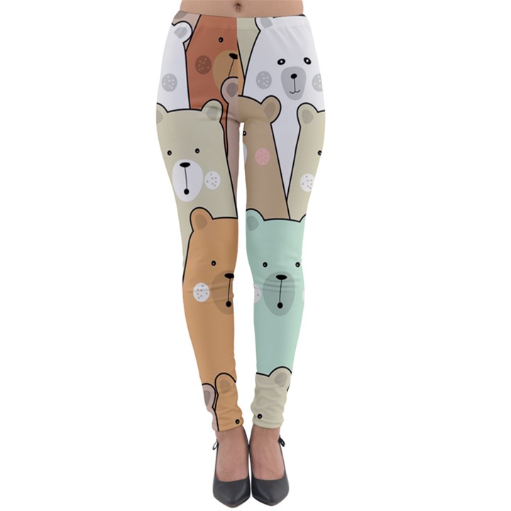 Colorful-baby-bear-cartoon-seamless-pattern Lightweight Velour Leggings