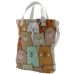 Colorful-baby-bear-cartoon-seamless-pattern Canvas Messenger Bag