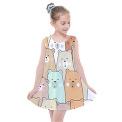 Colorful-baby-bear-cartoon-seamless-pattern Kids  Summer Dress by Sobalvarro