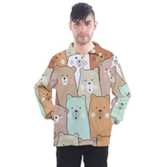 Colorful-baby-bear-cartoon-seamless-pattern Men s Half Zip Pullover