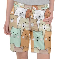 Colorful-baby-bear-cartoon-seamless-pattern Pocket Shorts