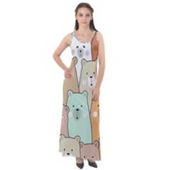 Colorful-baby-bear-cartoon-seamless-pattern Sleeveless Velour Maxi Dress by Sobalvarro