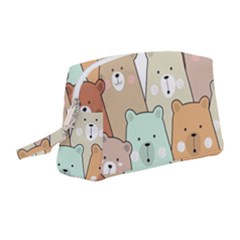 Colorful-baby-bear-cartoon-seamless-pattern Wristlet Pouch Bag (medium) by Sobalvarro
