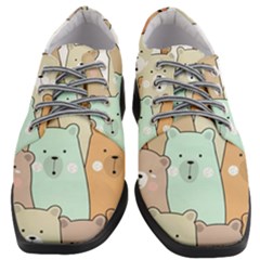 Colorful-baby-bear-cartoon-seamless-pattern Women Heeled Oxford Shoes