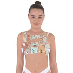 Colorful-baby-bear-cartoon-seamless-pattern Bandaged Up Bikini Top