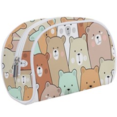 Colorful-baby-bear-cartoon-seamless-pattern Makeup Case (Large)