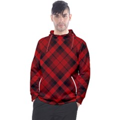 Red and Black Plaid Stripes Men s Pullover Hoodie