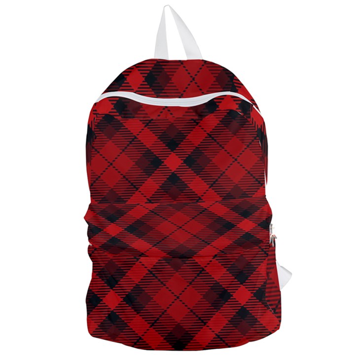 Red and Black Plaid Stripes Foldable Lightweight Backpack