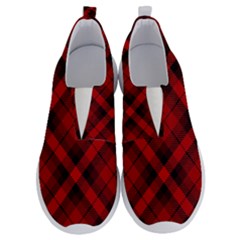 Red and Black Plaid Stripes No Lace Lightweight Shoes