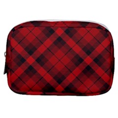 Red and Black Plaid Stripes Make Up Pouch (Small)