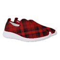 Red and Black Plaid Stripes Women s Slip On Sneakers View3