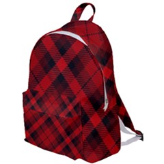 Red and Black Plaid Stripes The Plain Backpack