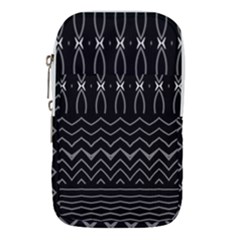 Black And White Minimalist Stripes  Waist Pouch (large) by SpinnyChairDesigns