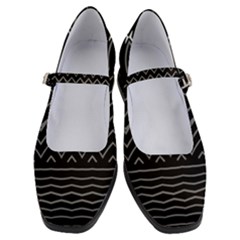 Black And White Minimalist Stripes  Women s Mary Jane Shoes by SpinnyChairDesigns