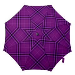 Purple And Black Plaid Hook Handle Umbrellas (large) by SpinnyChairDesigns