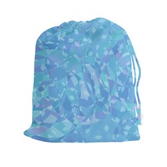 Light Blue Abstract Mosaic Art Color Drawstring Pouch (2xl) by SpinnyChairDesigns