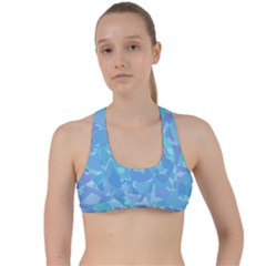 Light Blue Abstract Mosaic Art Color Criss Cross Racerback Sports Bra