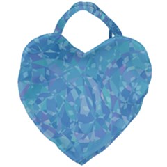 Light Blue Abstract Mosaic Art Color Giant Heart Shaped Tote by SpinnyChairDesigns