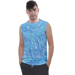 Light Blue Abstract Mosaic Art Color Men s Regular Tank Top by SpinnyChairDesigns