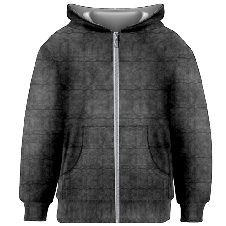 Matte Charcoal Black Color  Kids  Zipper Hoodie Without Drawstring