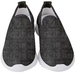 Matte Charcoal Black Color  Kids  Slip On Sneakers by SpinnyChairDesigns