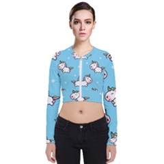 Unicorns  Long Sleeve Zip Up Bomber Jacket by Sobalvarro