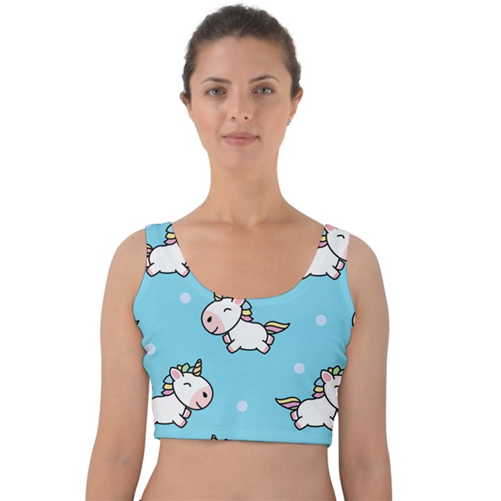 Unicorns  Velvet Crop Top