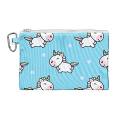 Unicorns  Canvas Cosmetic Bag (large) by Sobalvarro