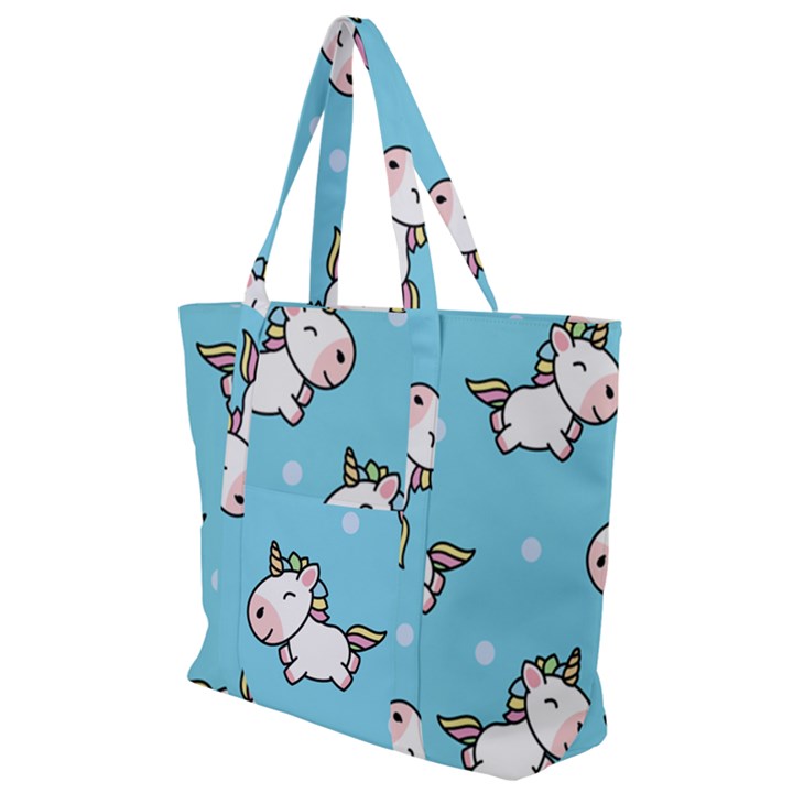 Unicorns  Zip Up Canvas Bag