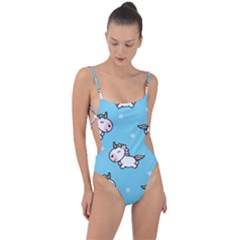 Unicorns  Tie Strap One Piece Swimsuit by Sobalvarro