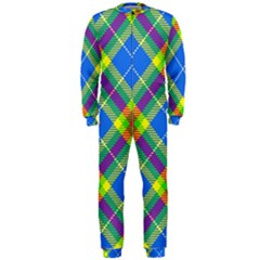 Clown Costume Plaid Striped Onepiece Jumpsuit (men)  by SpinnyChairDesigns