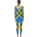 Clown Costume Plaid Striped Long Sleeve Catsuit View2