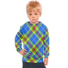 Clown Costume Plaid Striped Kids  Hooded Pullover by SpinnyChairDesigns
