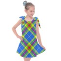 Clown Costume Plaid Striped Kids  Tie Up Tunic Dress View1