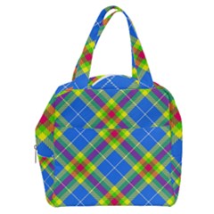 Clown Costume Plaid Striped Boxy Hand Bag by SpinnyChairDesigns