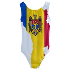 Flag Map Of Moldova Kids  Cut-out Back One Piece Swimsuit by abbeyz71