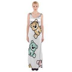 Bears Thigh Split Maxi Dress by Sobalvarro