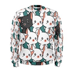 Seamless-cute-cat-pattern-vector Men s Sweatshirt by Sobalvarro