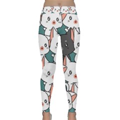 Seamless-cute-cat-pattern-vector Classic Yoga Leggings by Sobalvarro